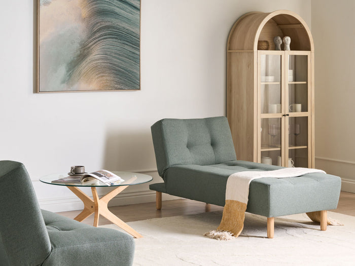 Beliani - ALSTEN - Chaise longue - Groen - Stof
