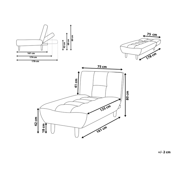 Beliani - ALSTEN - Chaise longue - Groen - Stof