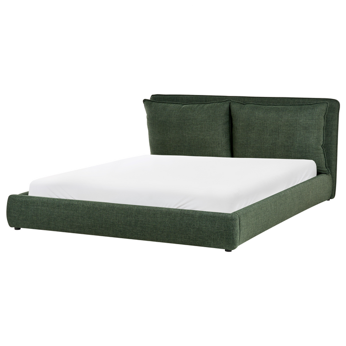 Beliani-BAJONNA-Tweepersoonsbed-Donkergroen-180 x 200 cm-Polyester