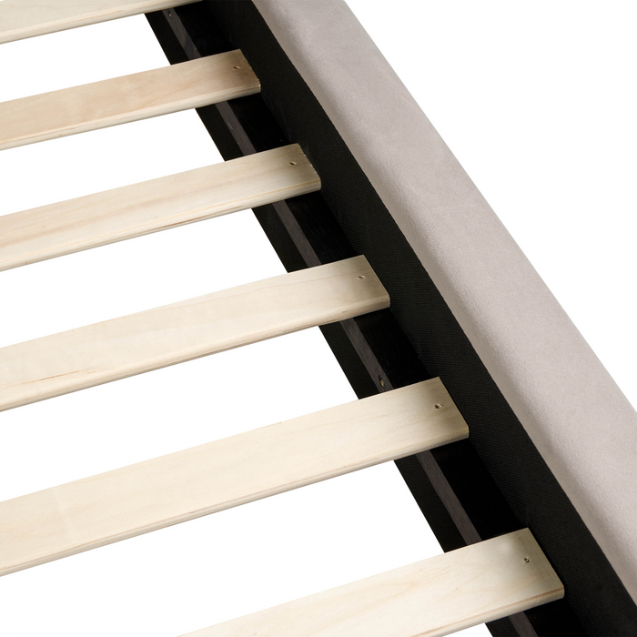 Beliani - BAJONNA - Tweepersoonsbed - Taupe - 160 x 200 cm - Stof