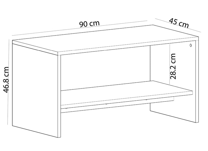 Giga Meubel - Salontafel Rechthoek Wit|Naturel - 90x45x47cm - Apollon