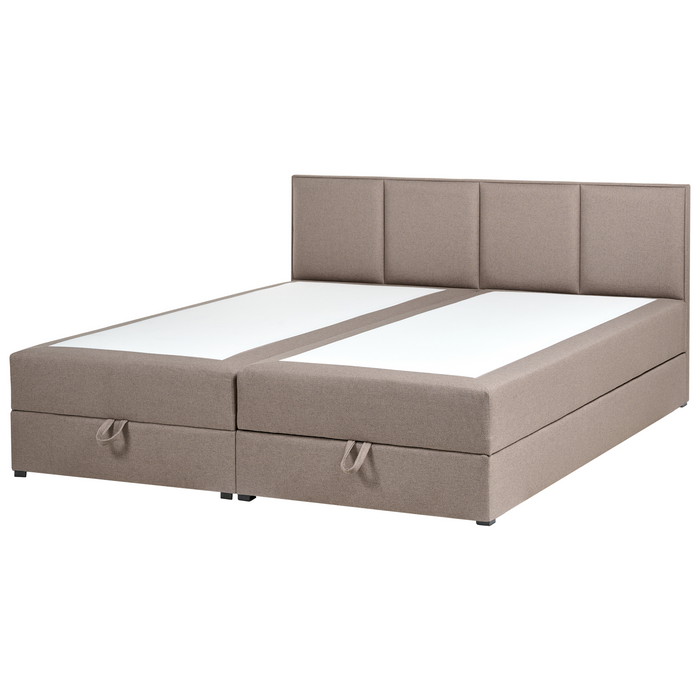 Beliani - BARONET - Boxspringbed - Taupe - 180 x 200 cm - Stof