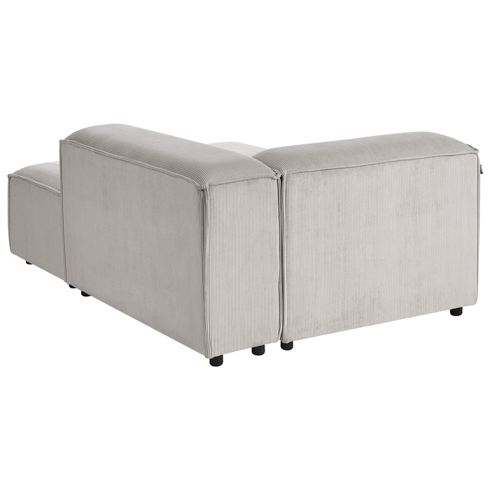 Beliani-ARDAL-Hoekbank met ottomaan-Taupe-Linkszijdig-Corduroy