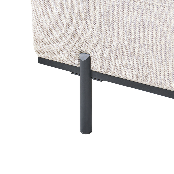 Beliani - SAVASSE - Chaise longue - Lichtbeige - Kunstlinnen