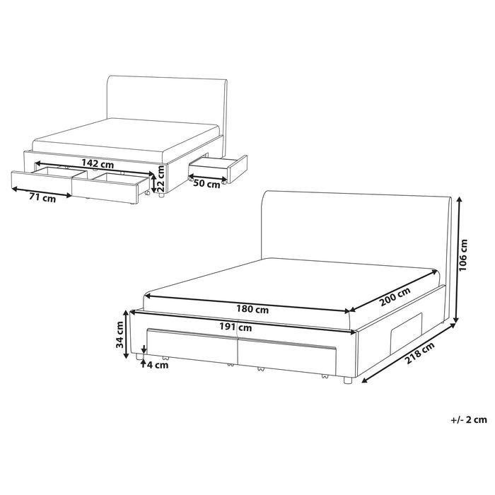 Beliani-SOUTRIN-Bed met opbergruimte-Off-white-180 x 200 cm-Bouclé