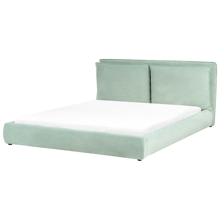 Beliani - BAJONNA - Tweepersoonsbed - Mintgroen - 180 x 200 cm - Stof