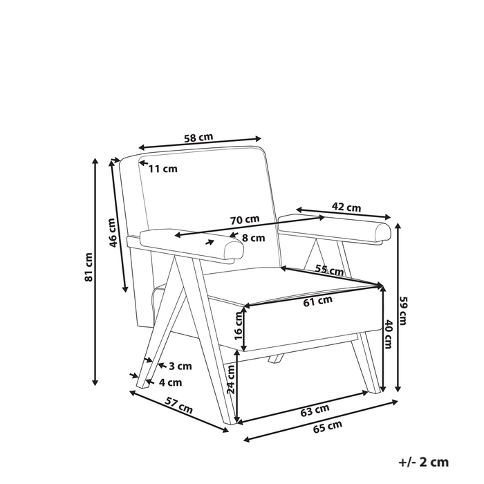 Beliani - EVJE - Fauteuil - Zandbeige - Bouclé
