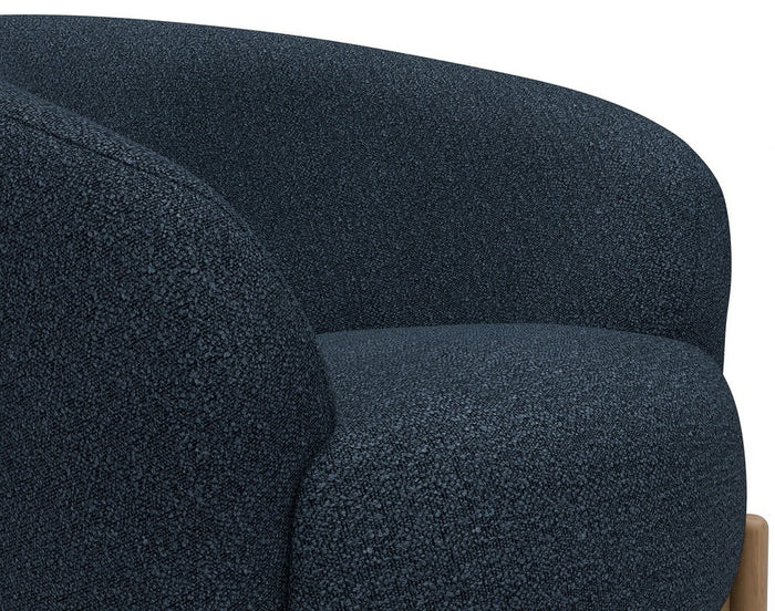 Kragelund Gran Fauteuil Blauw Bouclé | Eiken