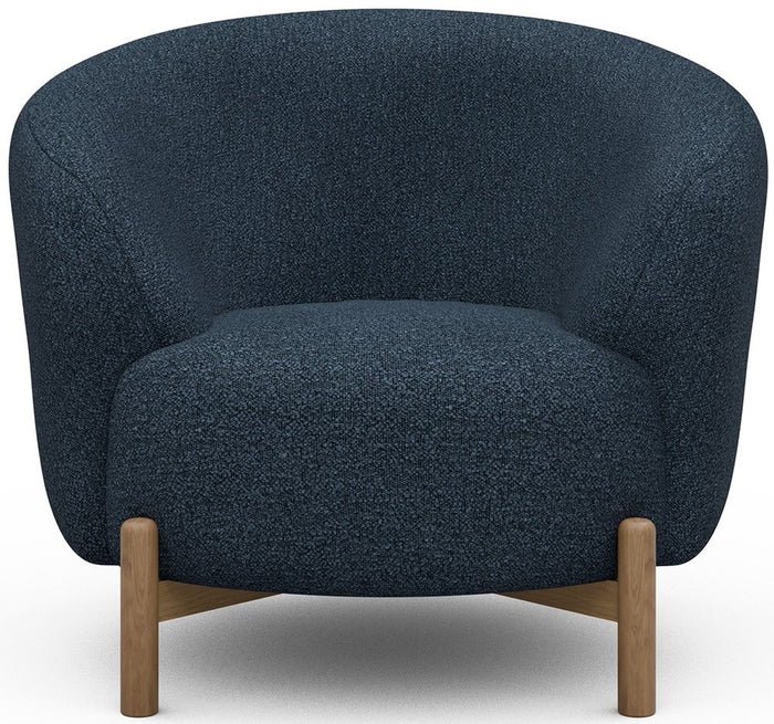Kragelund Gran Fauteuil Blauw Bouclé | Eiken
