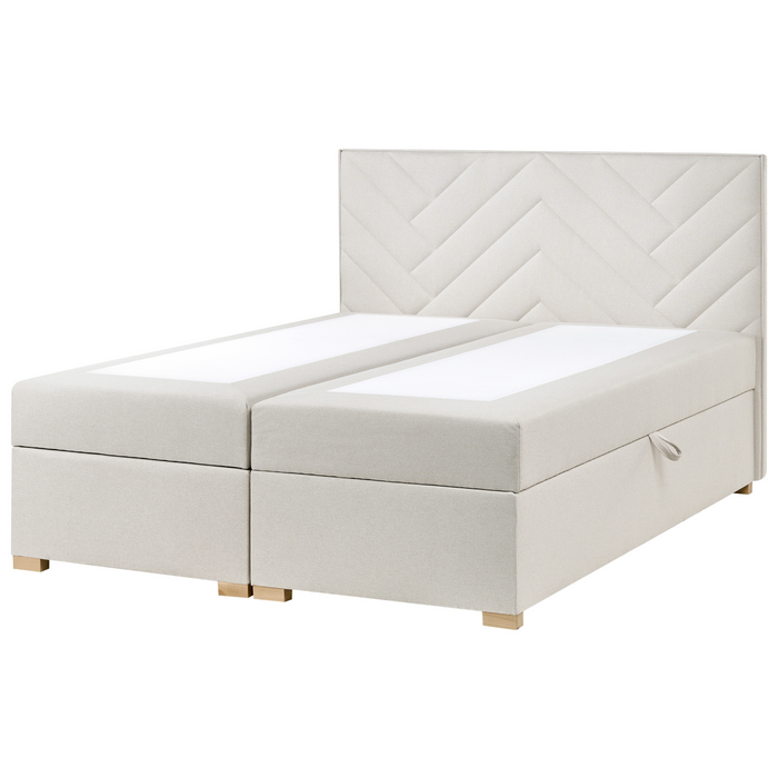 Beliani-ESQUIRE-Boxspringbed-Gebroken wit-160 x 200 cm-Polyester