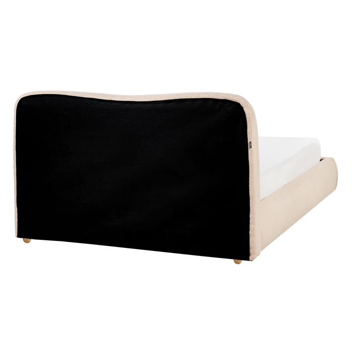 Beliani - BLAGNAC - Tweepersoonsbed - Beige - 140 x 200 cm - Bouclé