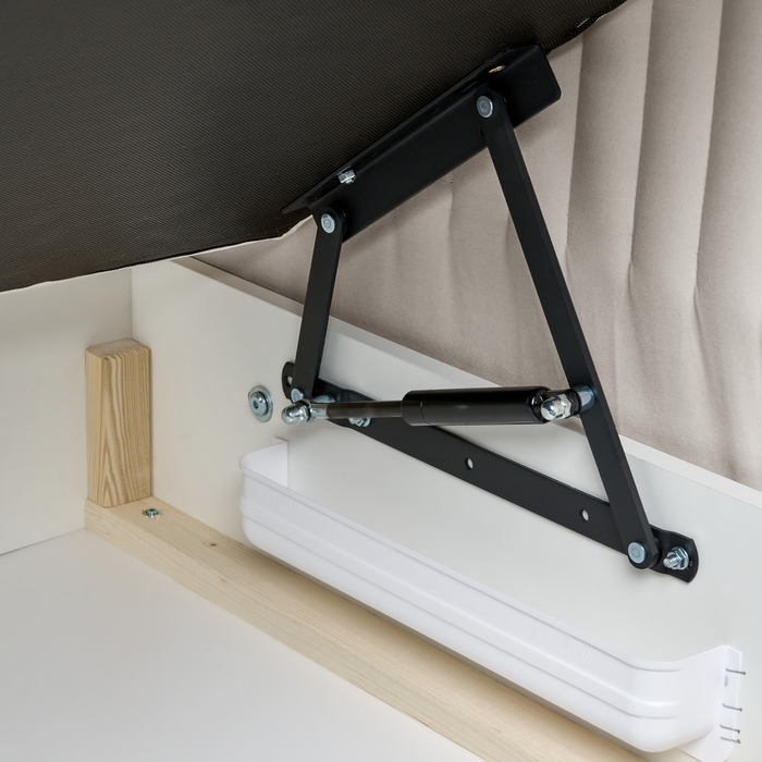 Beliani - DAME - Boxspringbed - Off-white - 160 x 200 cm - Fluweel