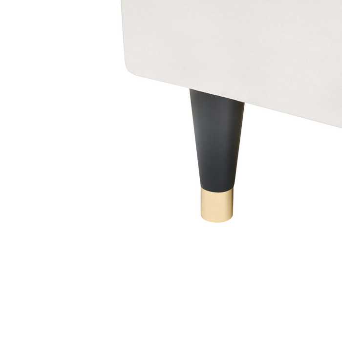 Beliani - DAME - Boxspringbed - Off-white - 160 x 200 cm - Fluweel