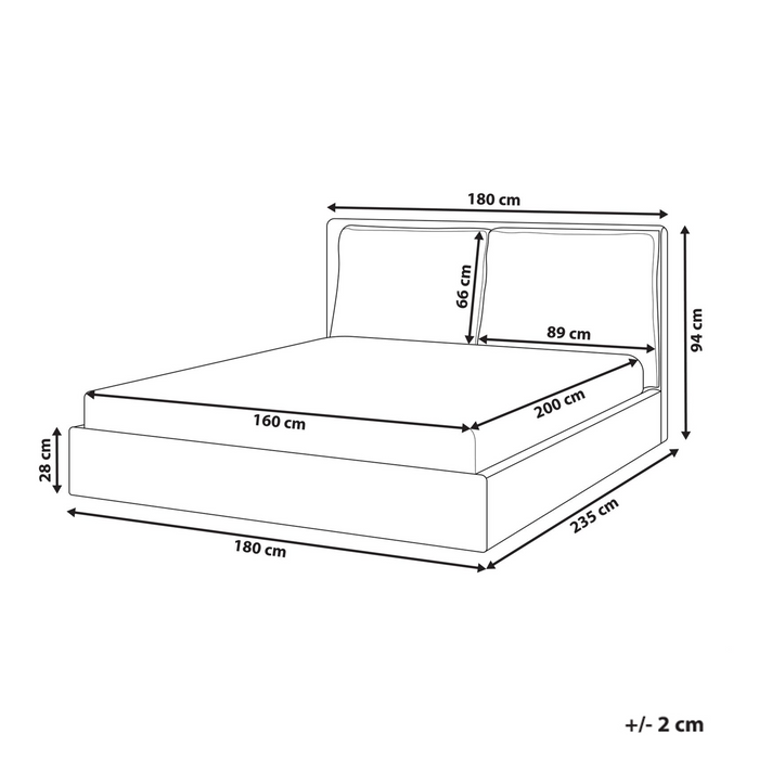 Beliani - BAJONNA - Tweepersoonsbed - Mintgroen - 160 x 200 cm - Stof