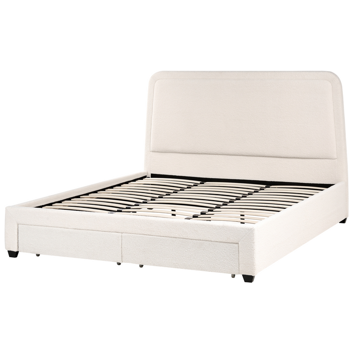 Beliani-SARDENT-Tweepersoonsbed-Off-white-180 x 200 cm-Bouclé