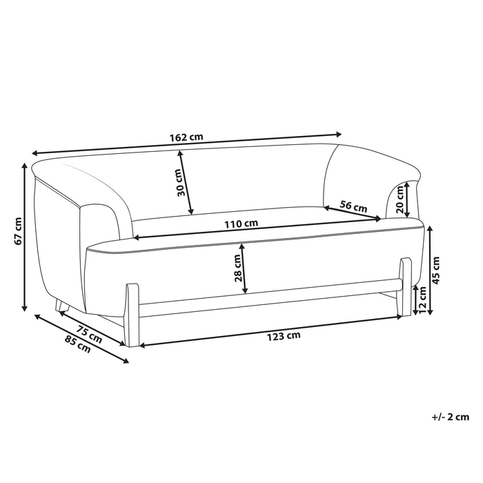 Beliani - ALNOR - Tweezitsbank - Lichtgrijs - Polyester