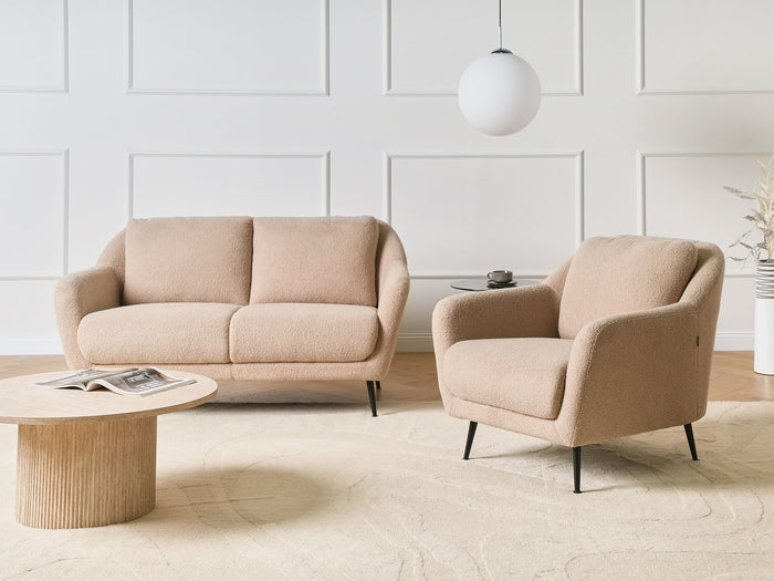 Beliani - EIBY - Bankenset - Beige - Bouclé