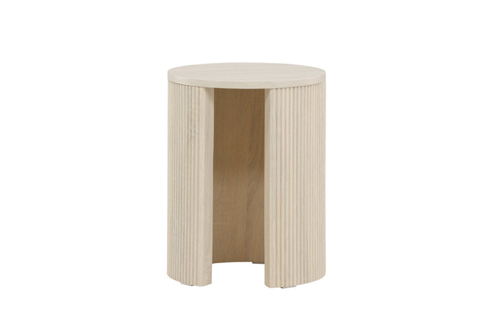 Fjôrd - Bijzettafel Rond - Whitewash MDF - 40x40x52cm - Bristol