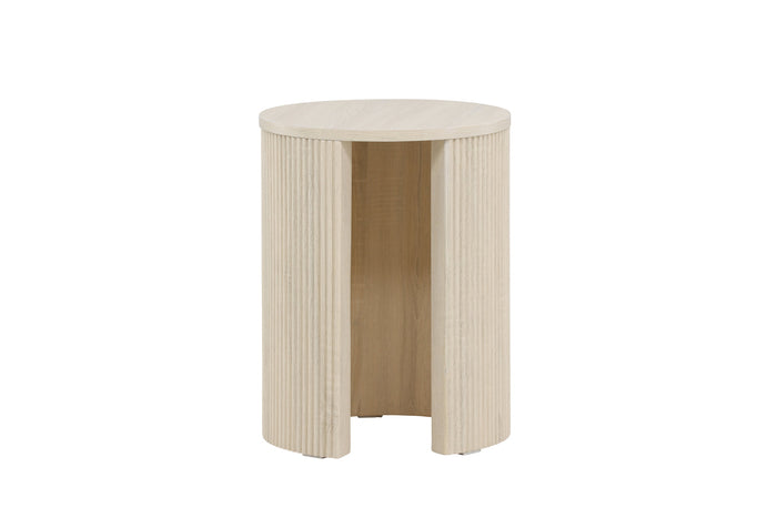 Fjôrd - Bijzettafel Rond - Whitewash MDF - 40x40x52cm - Bristol