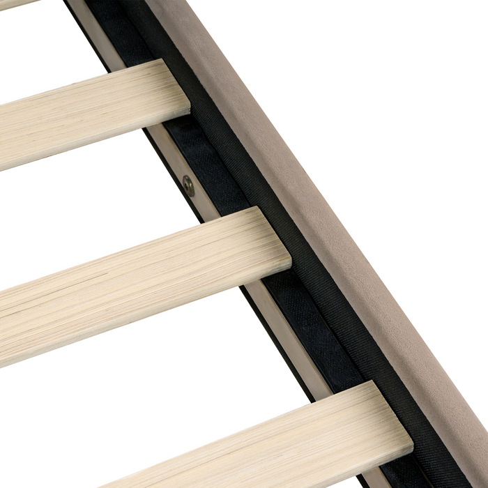 Beliani-LONZAC-Bed met opbergruimte-Taupe-160 x 200 cm-Fluweel