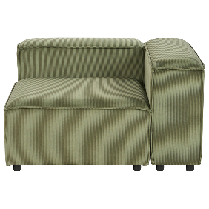 Beliani - ARDAL - Vierzitsbank - Groen - Linkszijdig - Corduroy