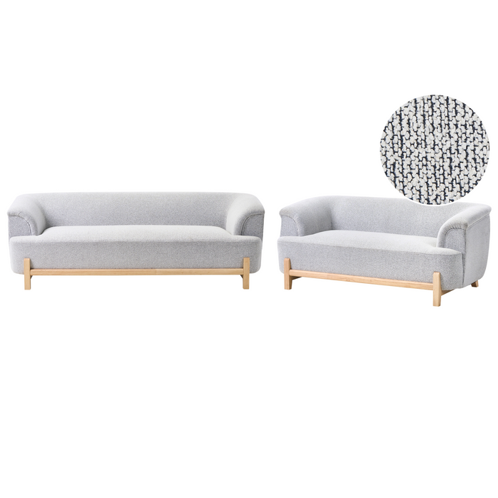 Beliani - ALNOR - Bankenset - Lichtgrijs - Stof