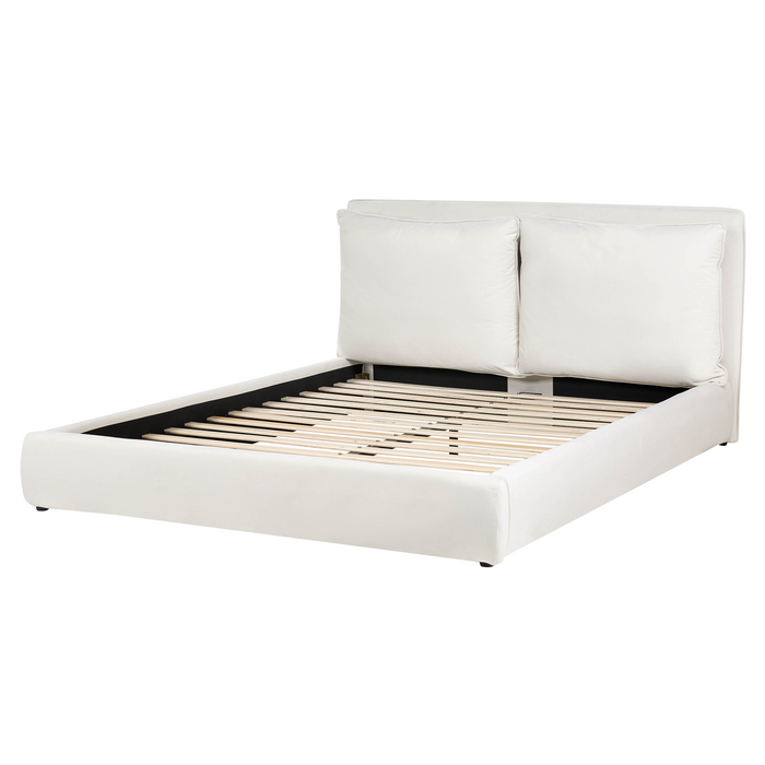 Beliani - BAJONNA - Tweepersoonsbed - Off-white - 160 x 200 cm - Stof