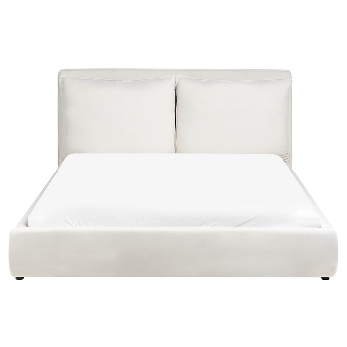 Beliani - BAJONNA - Tweepersoonsbed - Off-white - 160 x 200 cm - Stof