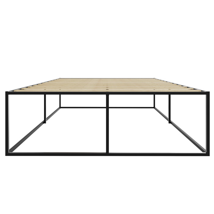 tectake® Metalen bedframe Kyoto met lattenbodem, 250 kg - Zwart