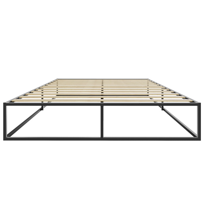tectake® Metalen bedframe Kyoto met lattenbodem, 250 kg - Zwart