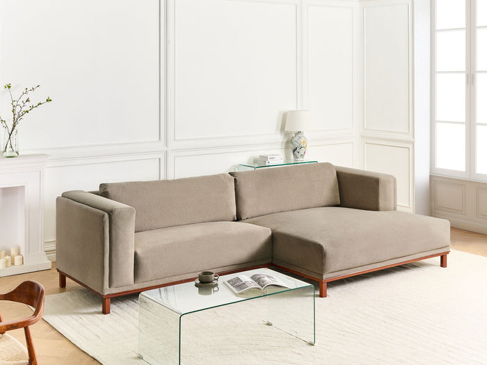 Beliani - VENG - Hoekbank - Taupe - Linkszijdig - Polyester