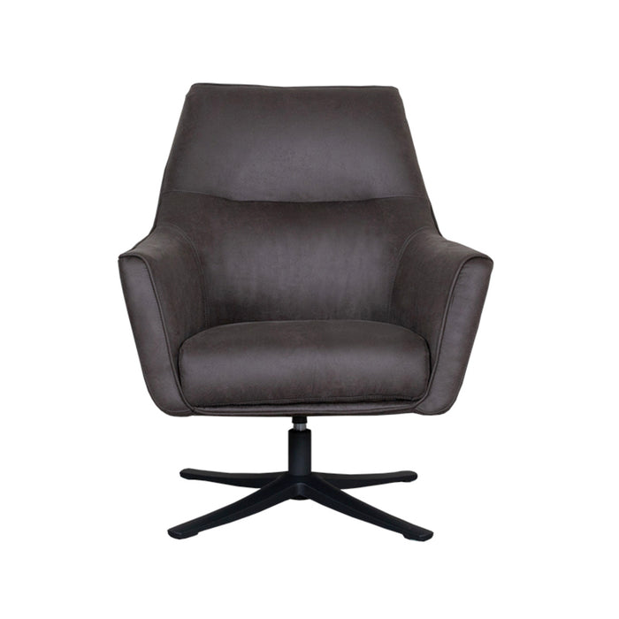 LABEL51 - Draaifauteuil Tod - Antraciet Micro Suede - Zwart Metaal