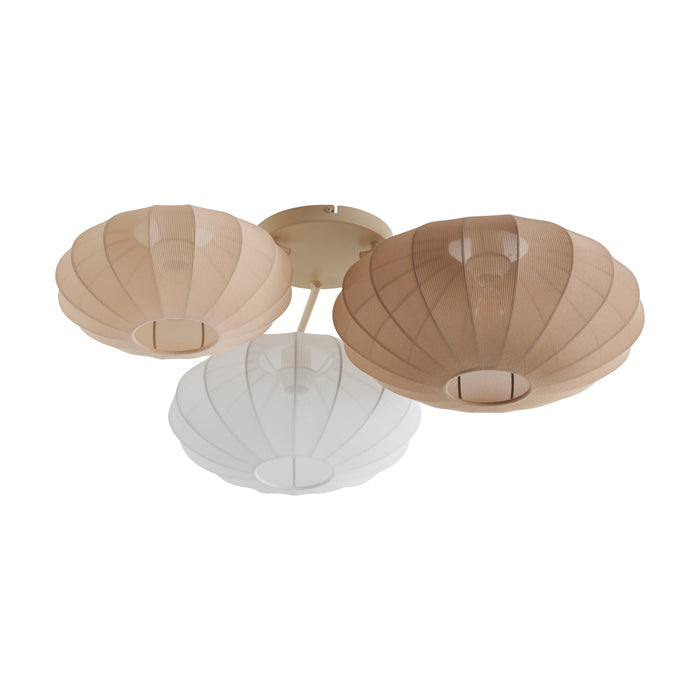 QAZQA Japandi plafondlamp wit met beige en bruin 3-lichts - Multi