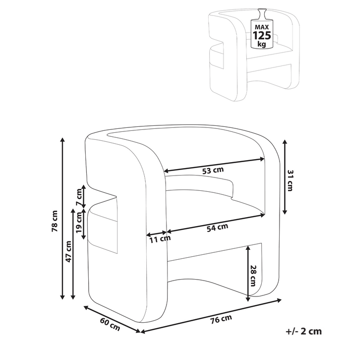 Beliani - VIDSEL - Fauteuil - Beige - Chenille