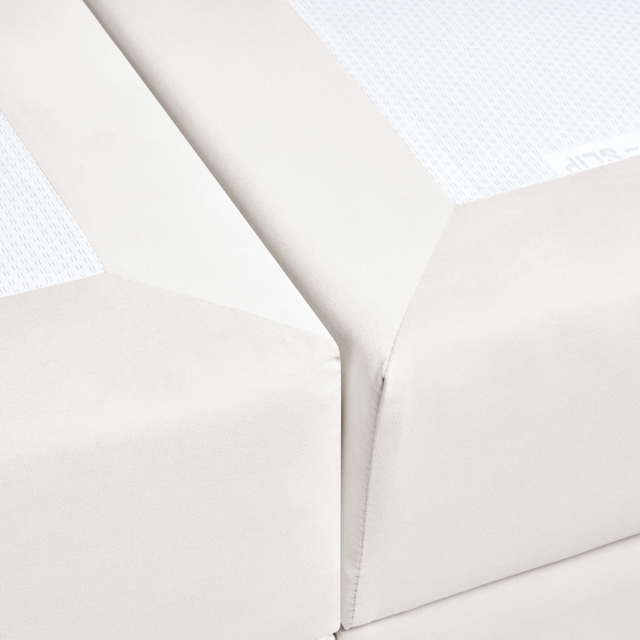 Beliani - DAME - Boxspringbed - Off-white - 180 x 200 cm - Fluweel