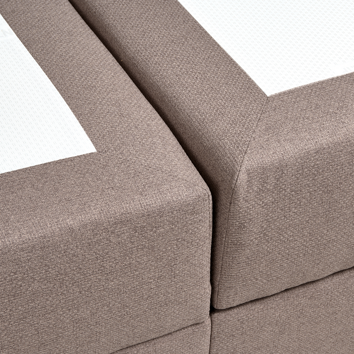 Beliani - BARONET - Boxspringbed - Taupe - 160 x 200 cm - Stof