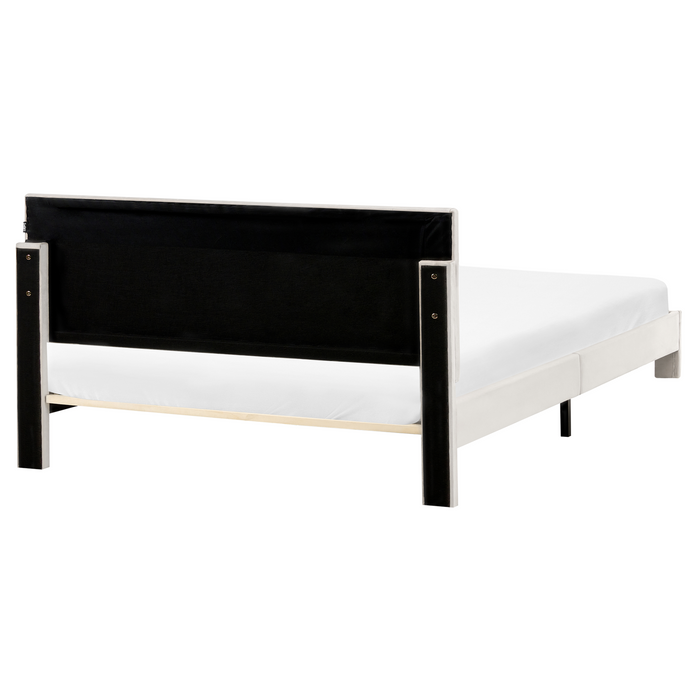 Beliani-LONZAC-Bed met opbergruimte-Gebroken wit-160 x 200 cm-Fluweel