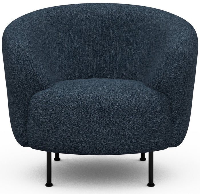 Kragelund Gran Fauteuil Blauw Bouclé Cirkel-Poot