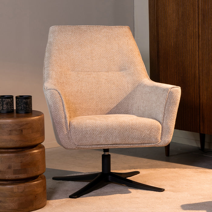 LABEL51 - Draaifauteuil Tod - Clay Elite - Zwart Metaal