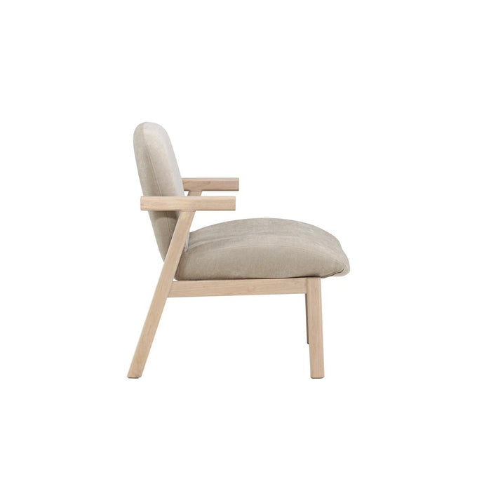 Svea - Nakamura fauteuil - rubberhout en stof - beige