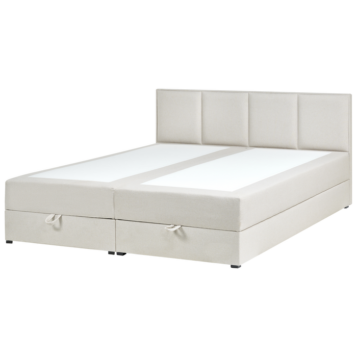 Beliani - BARONET - Boxspringbed - Off-white - 180 x 200 cm - Stof