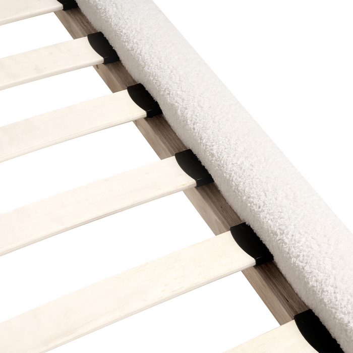 Beliani-CRESSAT-Tweepersoonsbed-Off-white-140 x 200 cm-Bouclé