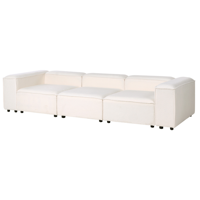 Beliani - ARDAL - Driezitsbank - Gebroken wit - Bouclé