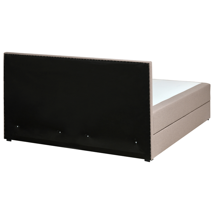 Beliani - BARONET - Boxspringbed - Taupe - 160 x 200 cm - Stof
