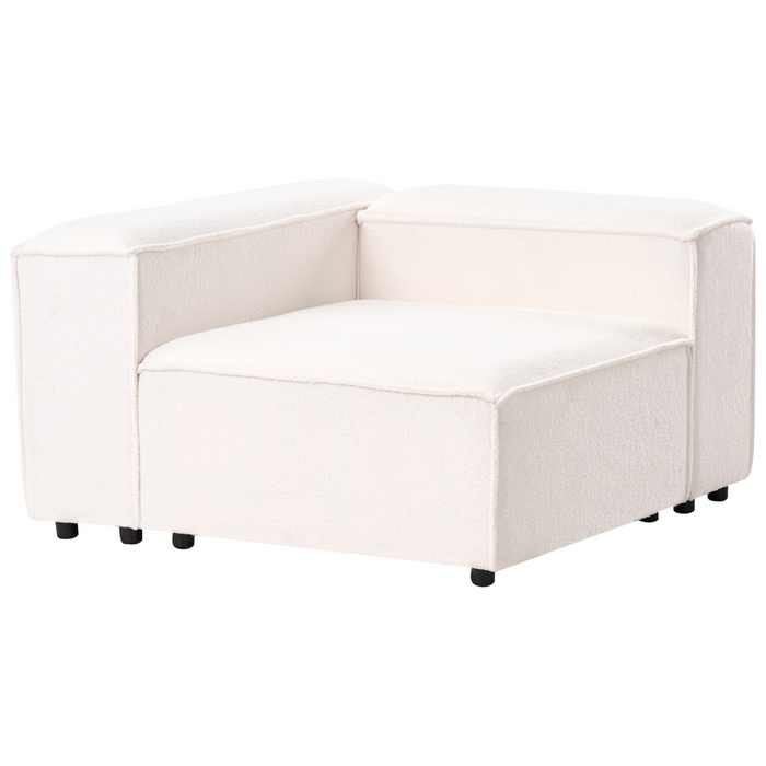 Beliani - ARDAL - Driezitsbank - Gebroken wit - Bouclé