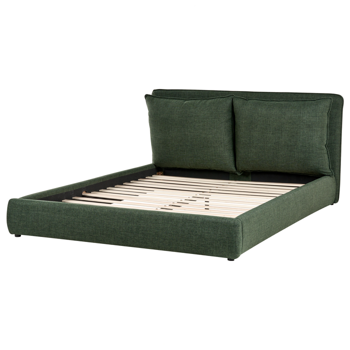 Beliani-BAJONNA-Tweepersoonsbed-Donkergroen-160 x 200 cm-Polyester