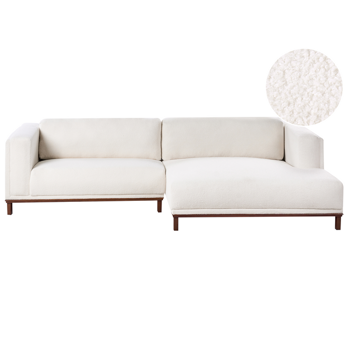 Beliani - VENG - Hoekbank - Gebroken wit - Linkszijdig - Bouclé