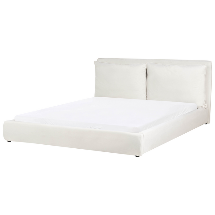 Beliani - BAJONNA - Tweepersoonsbed - Off-white - 180 x 200 cm - Stof