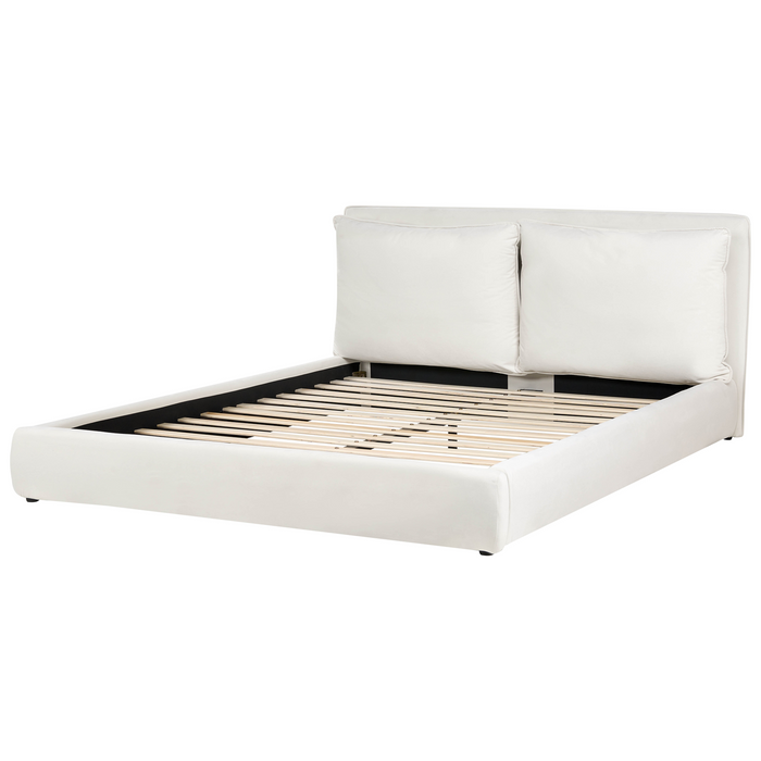 Beliani - BAJONNA - Tweepersoonsbed - Off-white - 180 x 200 cm - Stof