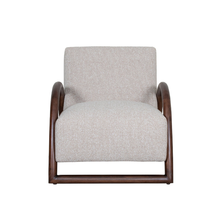 LABEL51 - Fauteuil Viggo - Ivoor Chenille - Walnoothout